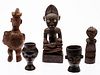 5 African Carved Wood Figures