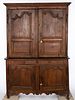 French Provincial Two Part Oak Cabinet