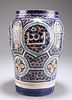 A LARGE PERSIAN TIN-GLAZED EARTHENWARE VASE, 19TH CENTURY, of baluster form