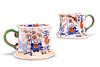 TWO MASON'S IRONSTONE CHINA MUGS, 19TH CENTURY, each decorated in the "Japa