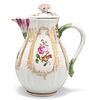 AN 18TH CENTURY MEISSEN JUG AND COVER, of fluted baluster form, painted wit