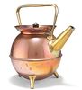 CHRISTOPHER DRESSER FOR BENHAM AND FROUD, A COPPER AND BRASS KETTLE, of glo