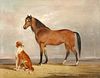 ALEXANDER FREDERICK ROLFE (1815-1907), ARAB MARE WITH DOG IN A LANDSCAPE, s