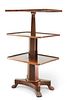 AN EARLY 19TH CENTURY GILLOWS ROSEWOOD METAMORPHIC DUMB WAITER, of three re