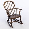 English Windsor Childs Rocking Chair, 19th C