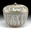 Large 15th C. Thai Sawankhalok Lidded Jar, ex-Museum
