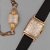 Gruen, Pair of Gold Filled Curvex Precision Wristwatches, ca. 1950