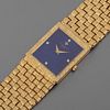 Vacheron & Constantin, Yellow Gold Basket Weave Bracelet Watch with Lapis Lazuli Dial, ca. 1975
