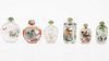 6 Chinese Painted Glass Snuff Bottles