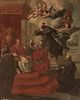 Roman master; 18th century. 
"St. Joseph of Cupertino, levitating in front of Pope Urban VIII". 
Oil on canvas.
