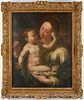Flemish School Madonna and Child Oil on Canvas