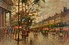 Antoine Blanchard Paris Street Scene Oil on Canvas