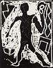 A.R. Penck "Die Arbeit Geht Weiter (This Work Continues On)" Woodcut
