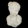 Marble Bust of Young Girl and Bird