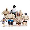 Grp 7: Inuit Dolls w/ Stone Heads & Cotton Twill Clothing - Some Named