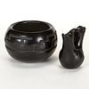 Toni Roller Blackware Vase with Wedding Pot