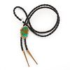 Southwestern 14k Gold And Turquoise Bolo Tie