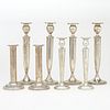 Grp: 8 Paired Sterling Silver Candlesticks