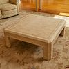 Maitland-Smith Large White Tessellated Fossilized Stone Coffee Table