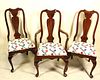 LOT OF SIX QUEEN ANNE STYLE DINING CHAIRS