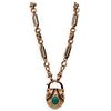Vintage 14k Rose Gold and and Turquoise Necklace
