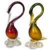 (2 Pc) Murano Art Glass Swan Figurines