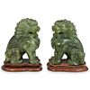 Pair of Antique Chinese Carved Jade Foo Dogs