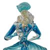 (2 Pc) Murano Glass Blue Venetian Couple Figurines