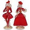 (2 Pc) Murano Glass Red Venetian Figurines