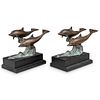 Pair Of Bronze Dolphin Bookends