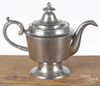 Rhode Island pewter teapot, 19th c., by George Richardson, 7 3/4'' h.