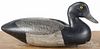New Jersey painted scaup duck decoy, early 20th c., with incised tail feathers, 14'' l.