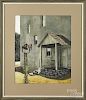Mildred Sands Kratz (American 20th c.), watercolor, titled The Side Door at the Mill, signed