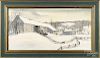 Charles X. Carlson (American 1902-1991), watercolor winter landscape, signed lower right