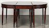 Sheraton mahogany three-part dining table, ca. 1820, open - 29'' h., 47'' w., 107 1/2'' d.