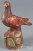 Pennsylvania chalkware dove, 19th c., retaining a later decorated surface, 10 1/4'' h.