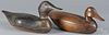 Two carved duck decoys, mid 20th c., 17'' l. and 15 1/4'' h.