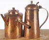 Five pieces of copper cookware, 19th/early 20th c.  Provenance: The Estate of Bernard B. Hillmann