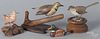 Four carved and painted birds, 20th c., to include examples signed R. C. Mitchell and V. W. Smith