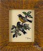 David W. Gottshall, reverse painted bird portrait, signed and dated 1978 lower right