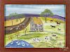 Barbara Strawser, watercolor landscape of a farm, signed and dated 1983 lower right