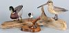 Tom Ahern, three carved and painted decoys, signed and dated 1977 and 1978