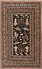 SMALL VINTAGE AFGHAN WAR RUG. 6 ft 5 in x 4 ft 1 in (1.95m x 1.24m).