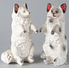 Two chalkware begging dogs, early 20th c., 12'' h. Provenance: The Estate of Mark and Joan Eaby