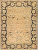 ANTIQUE SILK AND WOOL INDIAN AGRA HUNTING CARPET. Circa date: 1910. 16 ft 5 in x 12 ft 5 in (5 m x 3.78 m ).