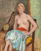 GEORGES D'ESPAGNAT, (French, 1870-1950), Femme nue assise