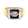 Art Deco 18K Sapphire Diamond Ring