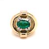 Retro Chevalier 18K Emerald Ring