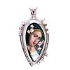18k Virgin Mary Painting Pendant
