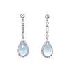 18k Diamond Aqua Drop Earrings